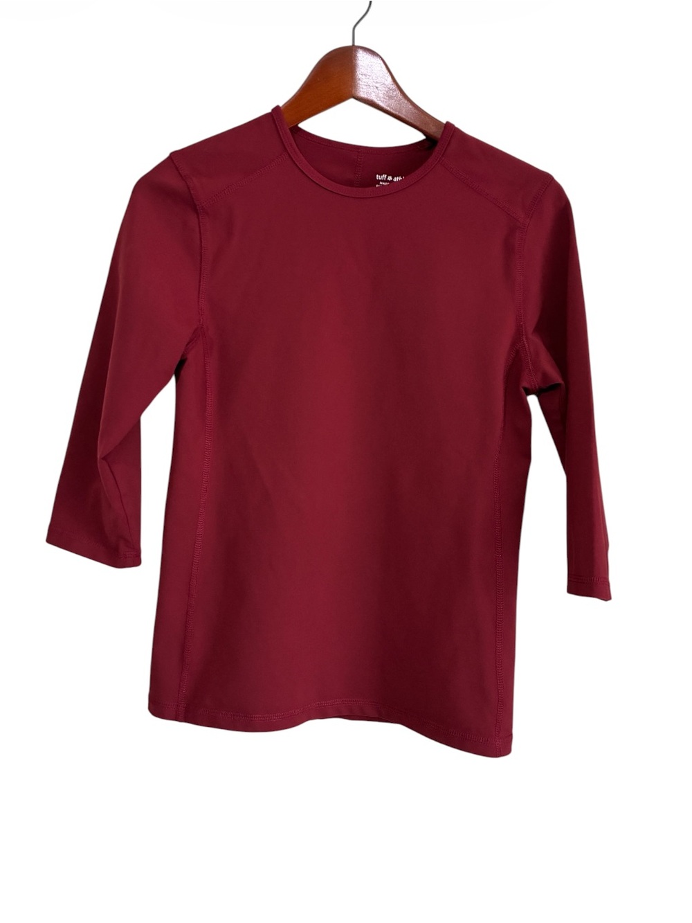 Tuff Athletics Women's Red 3/4 Sleeve Stretch Top Made in Canada 🇨🇦 Medium